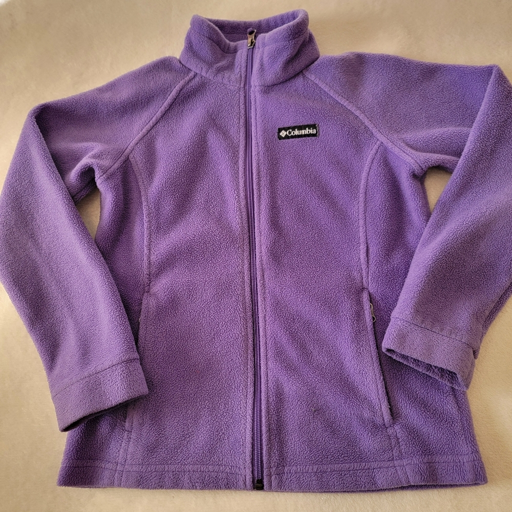 Girls Purple Columbia Fleece Jacket Medium